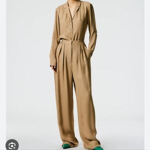 Tibi Eco acetate viscose LAUREN trouser, tan, size 2